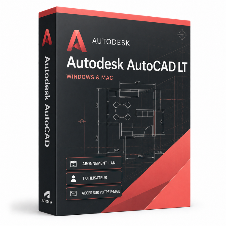 Autodesk AutoCAD LT Windows et Mac abonnement 1 an