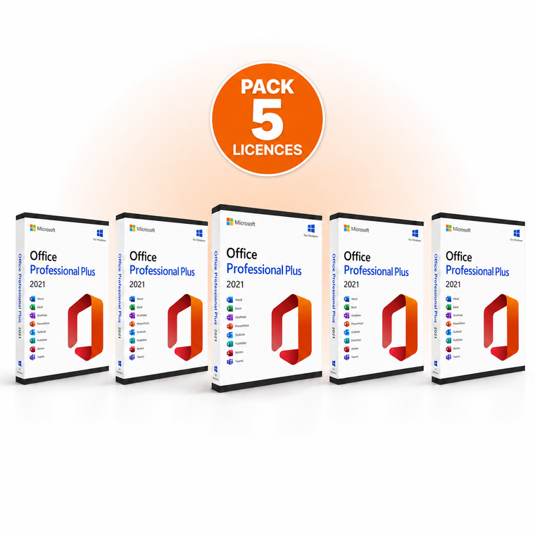 Pack 5 licences Office 2021 Professional Plus en Tunisie - TuniCloud